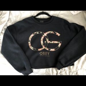 Obey cropped crewneck